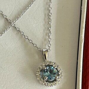 Custom Aquamarine and Diamond Ring & Pendant